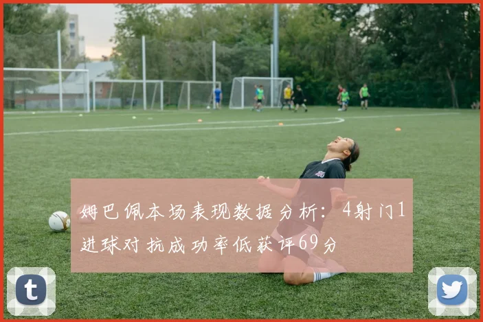 姆巴佩本场表现数据分析：4射门1进球对抗成功率低获评69分
